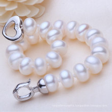 Freshwater Pearl Bracelet, 9-10mm Natural Button Round Shape